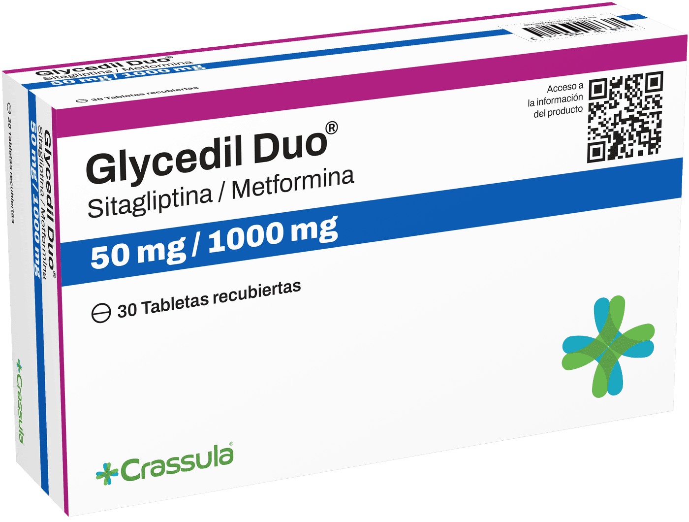 Glycedil Duo sitagliptin / metformin 50 mg / 1000 mg box