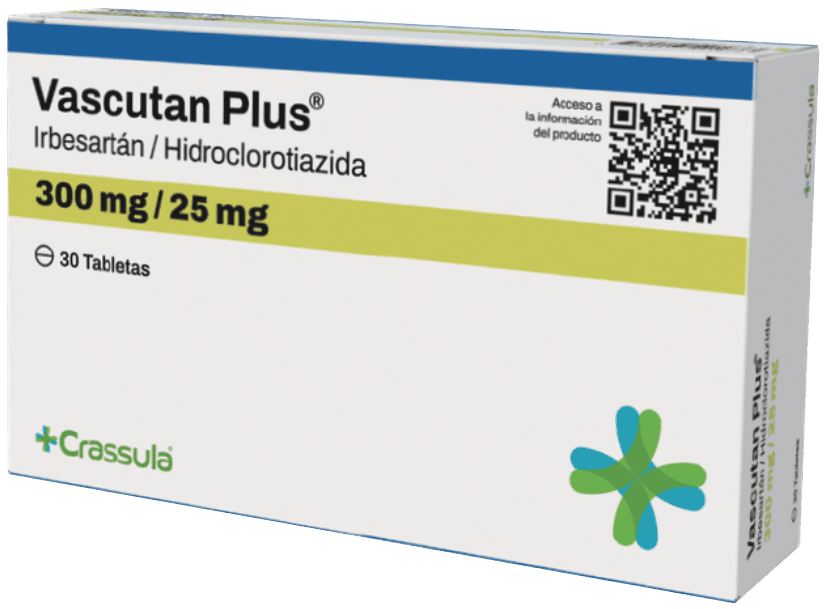 Vascutan Plus irbesartan / hydrochlorothiazide 300 mg / 25 mg box
